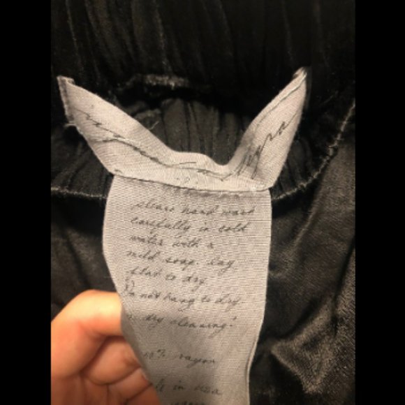 Raquel Allegra Solid Black Womens Rayon Pants - Picture 2 of 4